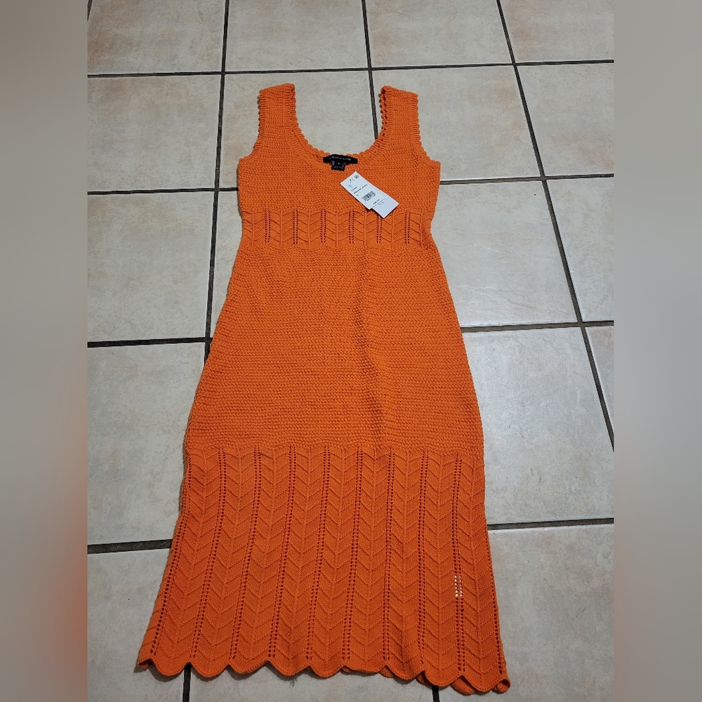 French Connection Crochet Dress, Orange.